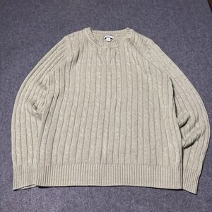 Croft & Barrow Cable Knit Crew Neck Sweater Womens Size M Green Preppy Retro